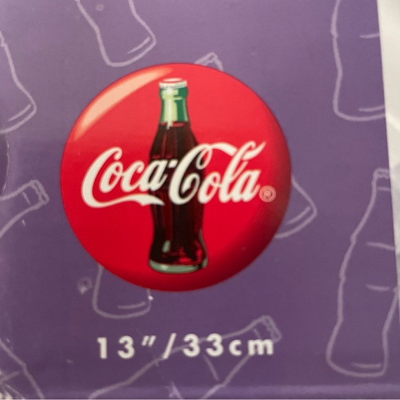 Vintage Santa Claus Holding Coca-Cola Bottle Glass Platter Good Boys & Girls 13" - Picture 6 of 9